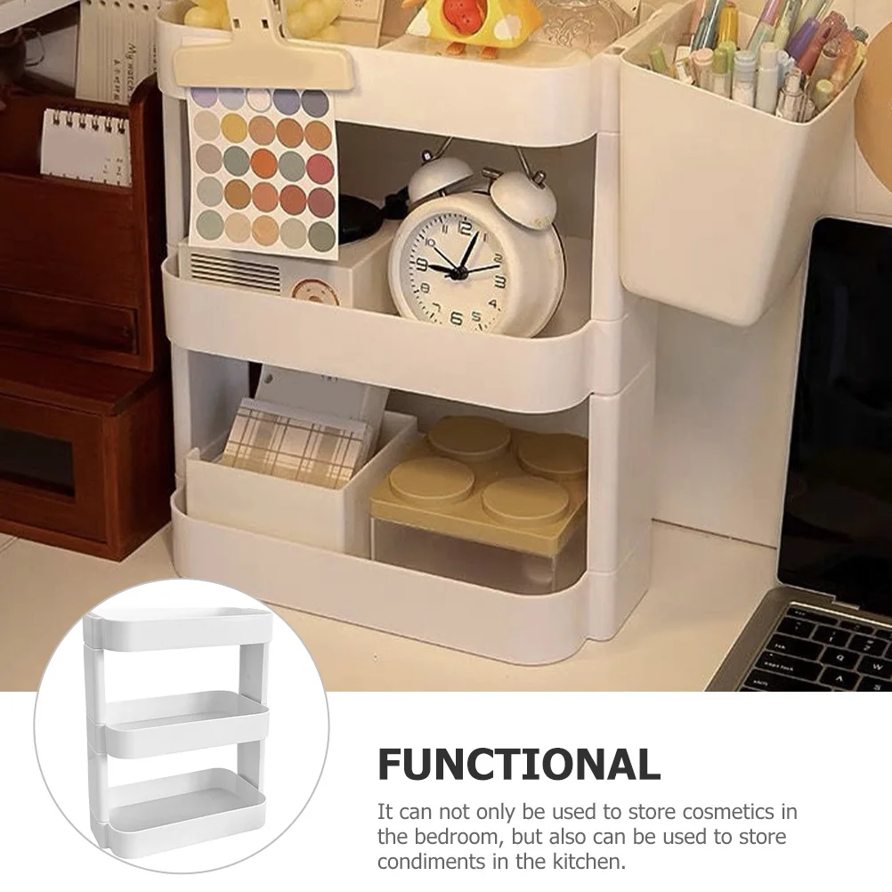 

3-Layer Desktop Storage Rack Makeup Organizer Table Stationery Sundries Holder Multi-Purpose Cosmetics Display Shelf