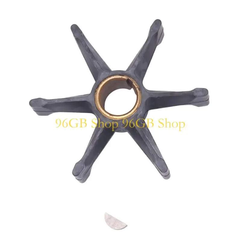 96GB Water Pump Impeller for Matching Motors, Six Arranged Around Neoprene Rubber Body, Brass Sleeve and Bore Keyway, Reference