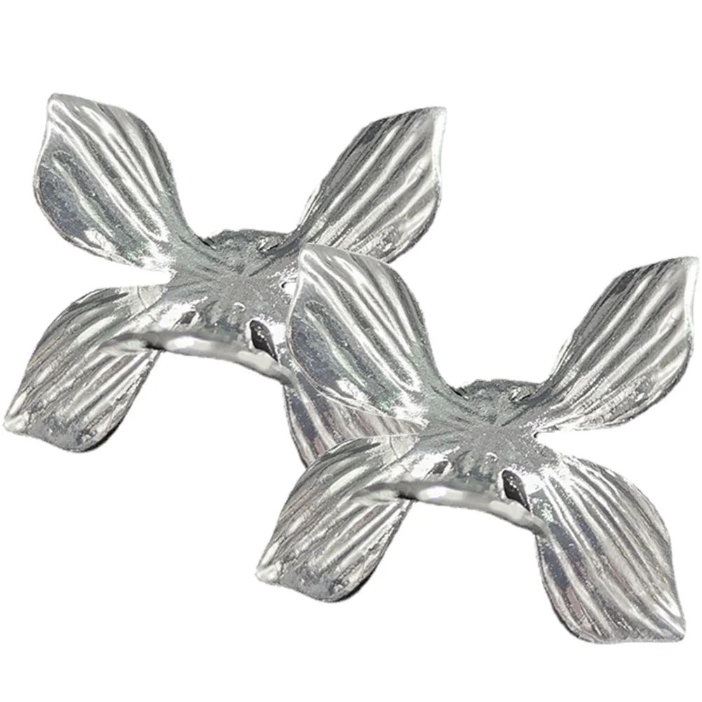 

2pcs Silver Metal Base Tray Crystal Ball Stand Sphere Display Rack Leaf Shaped Holder for Home Decor