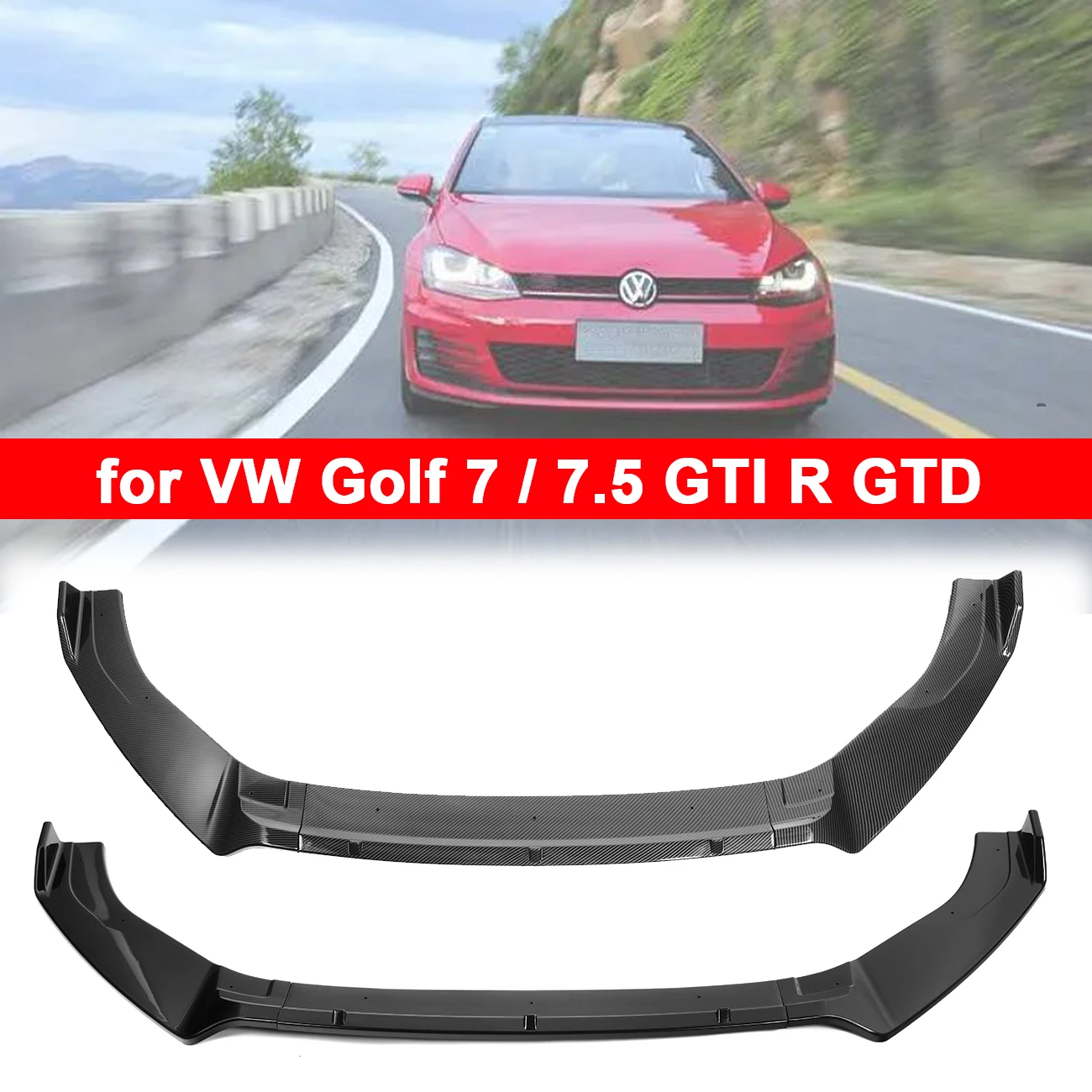 

Автомобильный передний бампер, спойлер, сплиттер, Защита бампера для VW Golf MK7 MK7.5 GTI R 2014-2019