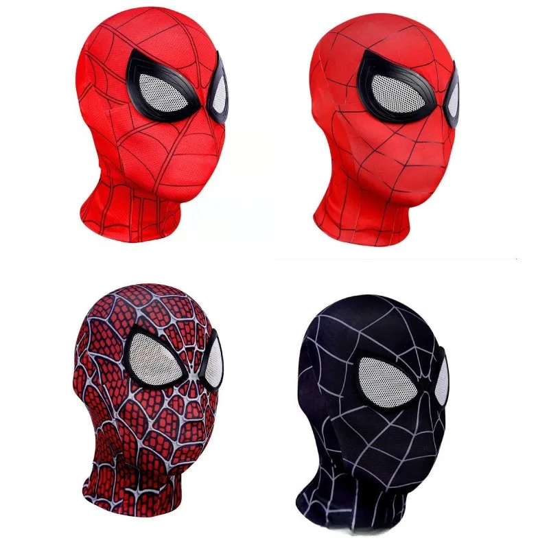 Spidey Full Head Mask for Adults Kids Miles Style Cosplay Costume Halloween Party Fun Gift with Breathable Mesh Eye Covers