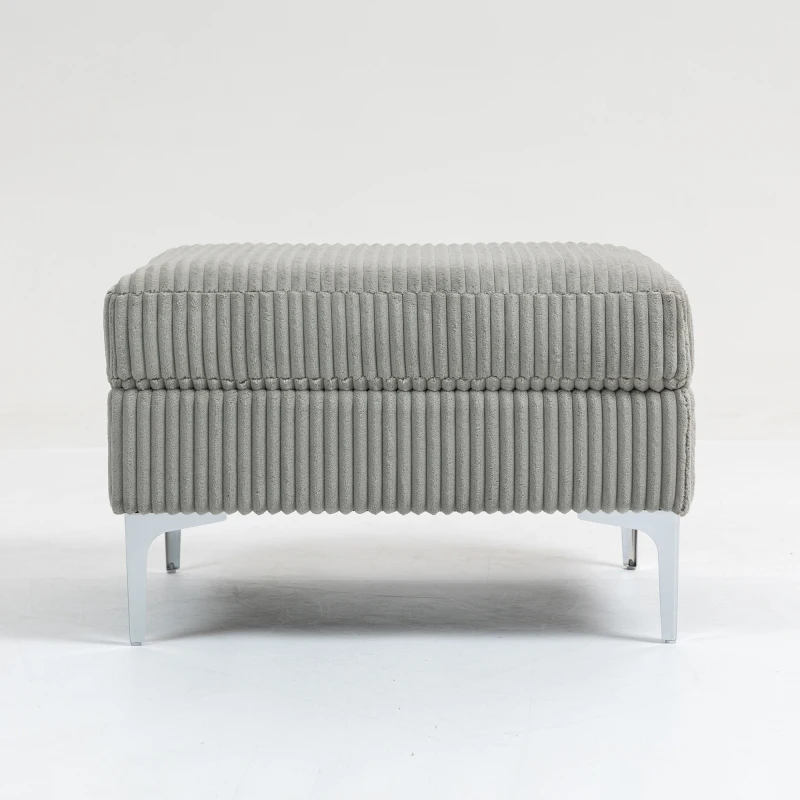 Corduroy Fabric Modular Sofa Ottoman: Solid Wood / Sturdy Frame Durable, Hidden Storage Suitable for Living Room and Bedroom