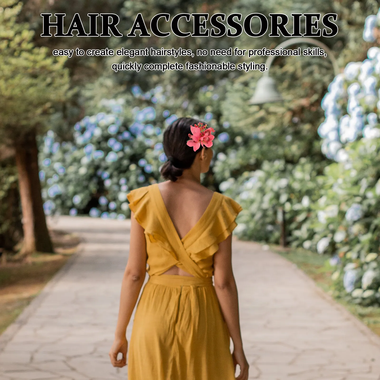 3pcs Orchid Hair Combs – Tropical Hawaiian Flower Clips, Lifelike Artificial Blooms, Lightweight Bridal Side Hairpins