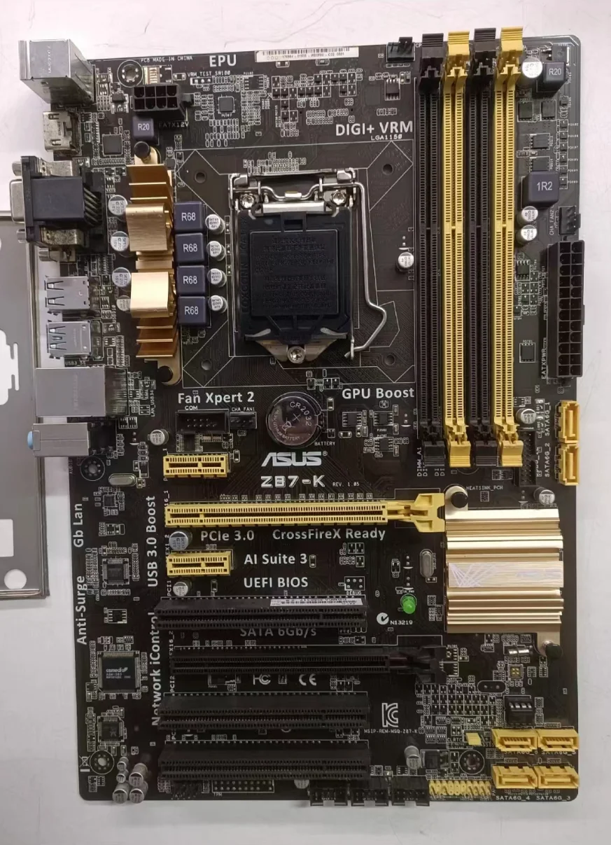 Asus Z87-K 데스크탑 마더보드 Z87 소켓, LGA 1150, i7, i5, i3, DDR3, 32G, SATA3, USB3.0, ATX 정품 분해 사용