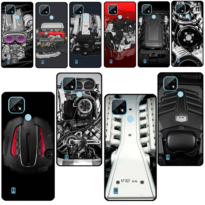 Awesome Car Engine For OnePlus Nord 2 8T 9R 7 8 9 Pro Phone Case For Realme 8 Pro C3 C21 GT Neo Q3 6 7 Pro