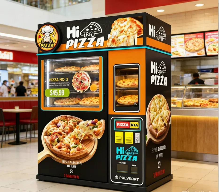 Customized Auto Express Cartoon Pizza Vending Robot With Infrared Oven Intelligent Pizza Machine Pizza Vending Machine