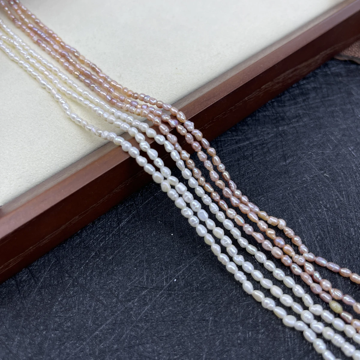 

2-3mm AA Natural Freshwater White Purple Rice Sparkle Pearl Bead Jewelry Make DIY Necklace Bracelet Accessories Women Wedding