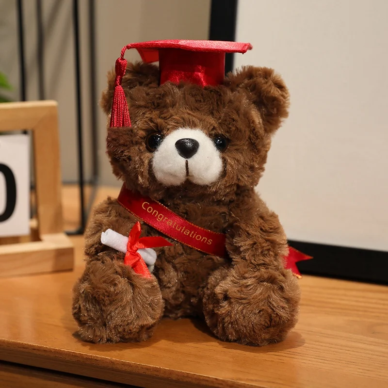 18 cm Dr. Bear süßes Plüschtier, klein, hellbraun, Teddy-Kleidung, Arzthut, Puppe, Abschlussgeschenke – Detail 11