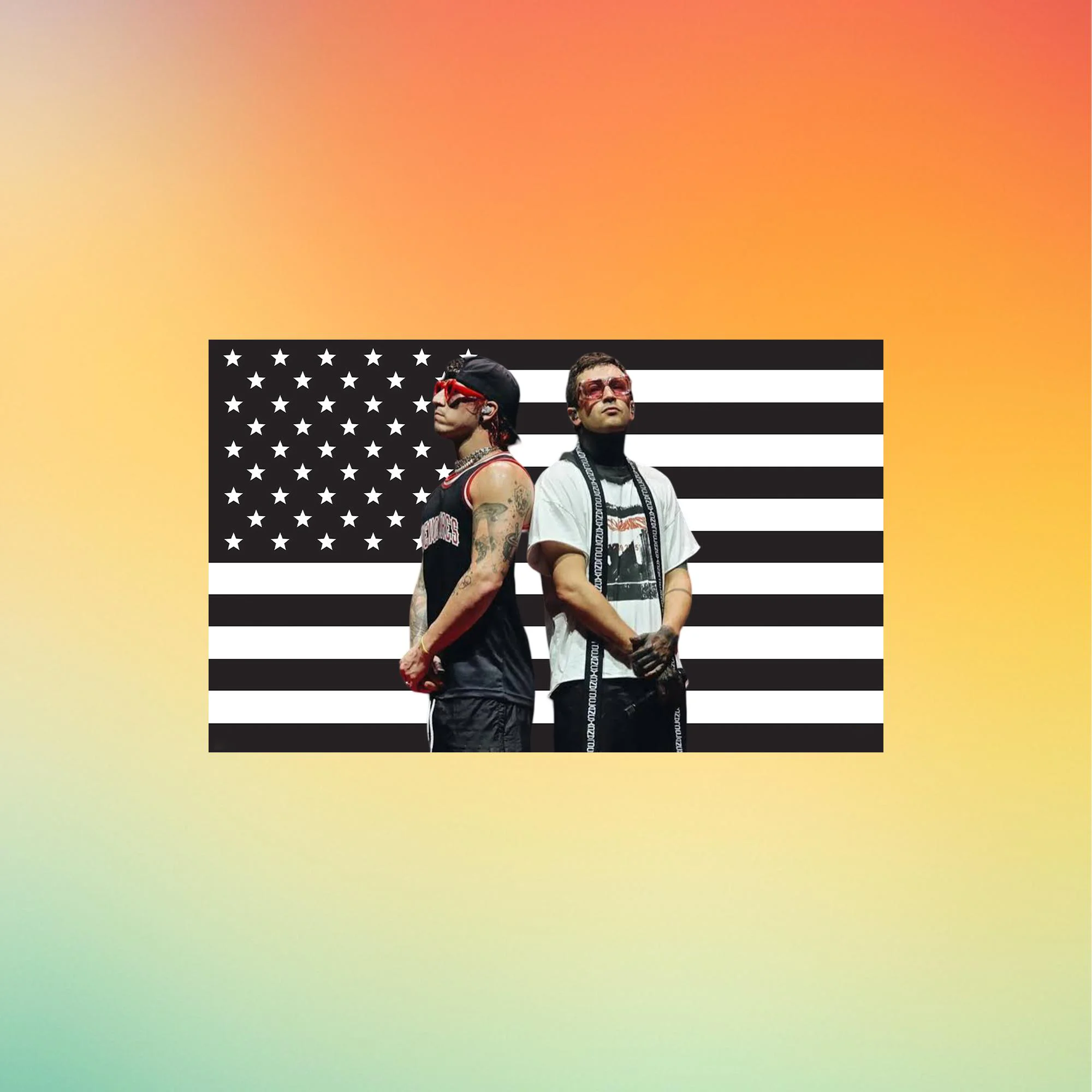 Twenty‑One Pilots Clancy‑Era Flag – Black‑and‑White Band Wall‑Hanging Tapestry | Alternative Music Room Decoration‑Top Fan Flag