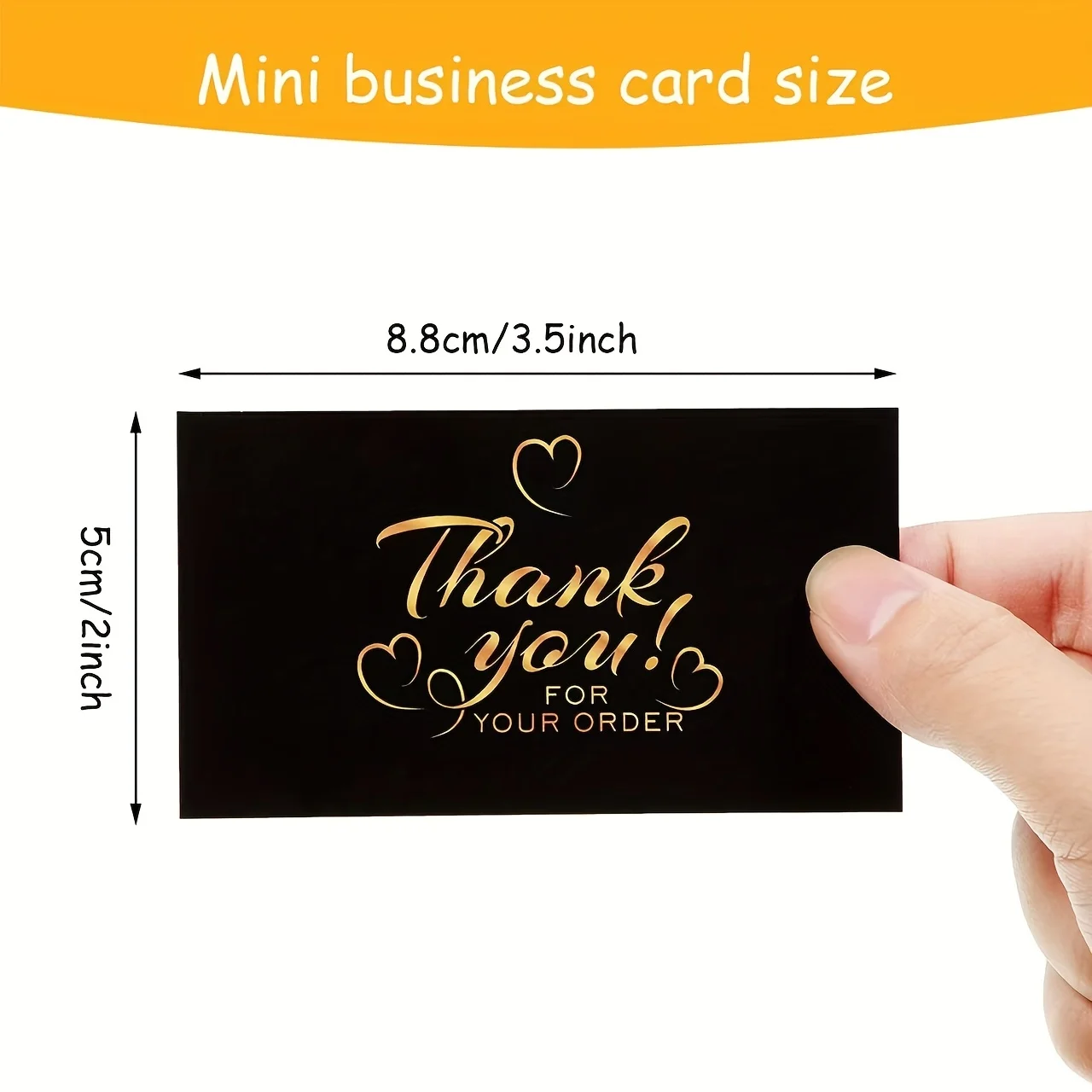 100PCS Creative Black Thank-you Cards for Gifts, Flowers, and Product Decorations