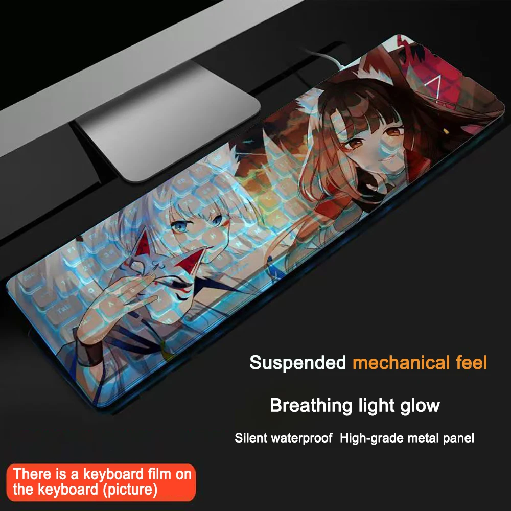 Gaming Keyboard 104 Keys Azur Lane Laffey IJN Yudachi Keyboards Custom USB Wired Cute Keyboard Office Laptop Computer Accessorie
