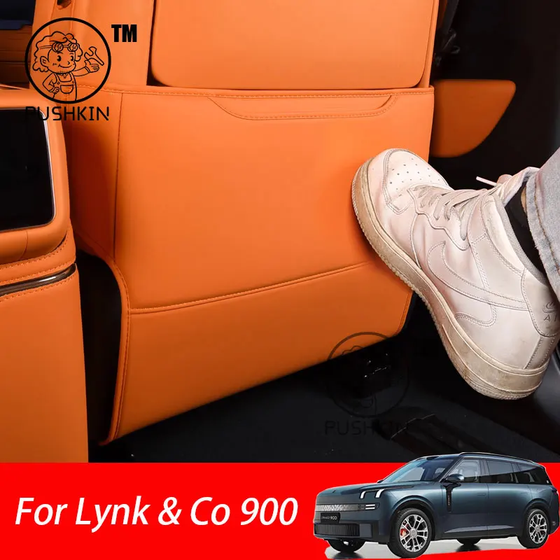 

Car Rear Row Anti-kick Covers For Lynk & Co 900 2025 2026 Seat Back Kick Protector Dirt-proof Leather Interior Accessories