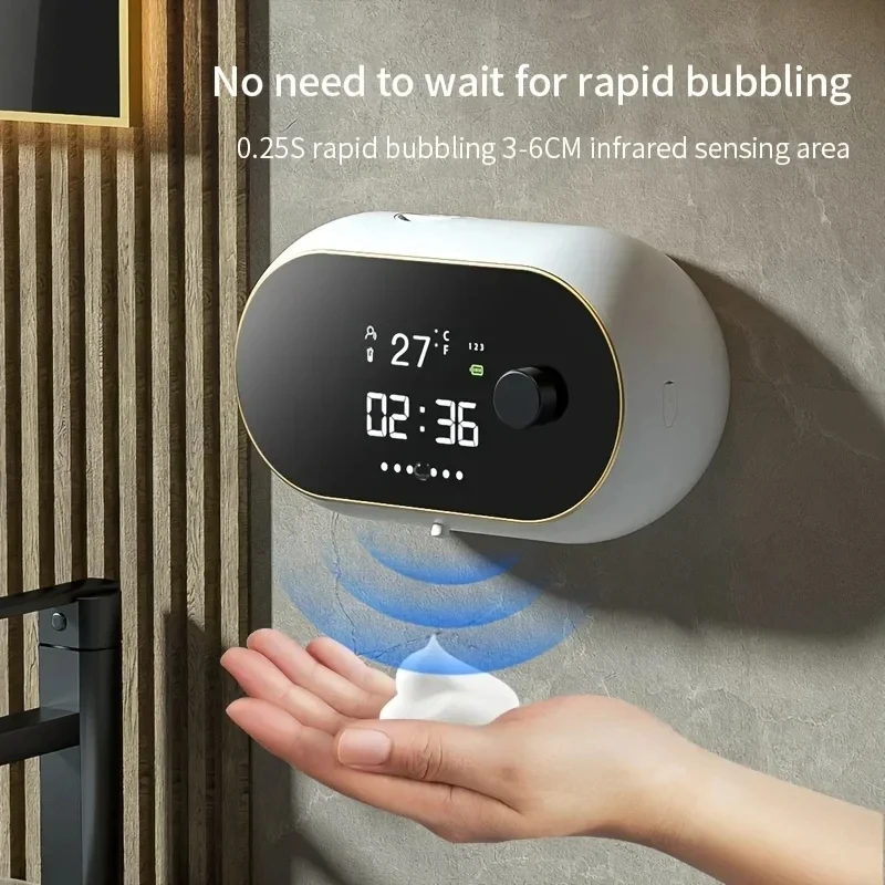 450ML Touchless Wall-Mounted Intelligent Induction Automatic Senor Soap Dispenser Electric Rechargeable Sanitizer Wash Machine