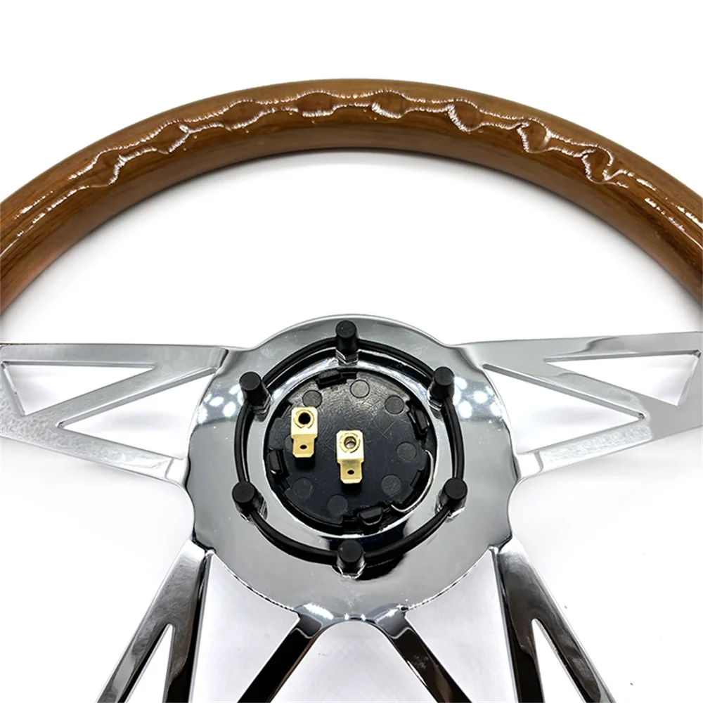 Fashion universal 380 mm hollowed-out bracket steering wheel solid wood steering wheel drift racing solid wood style