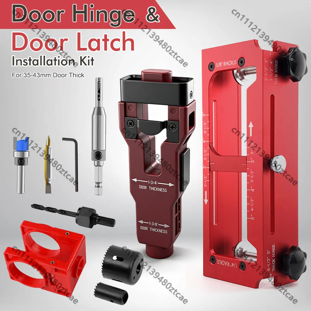 Aluminum Alloy Door Hinge Template Jig Kit Adjustable Mortise Guide For Wood Router Hinge Cutting