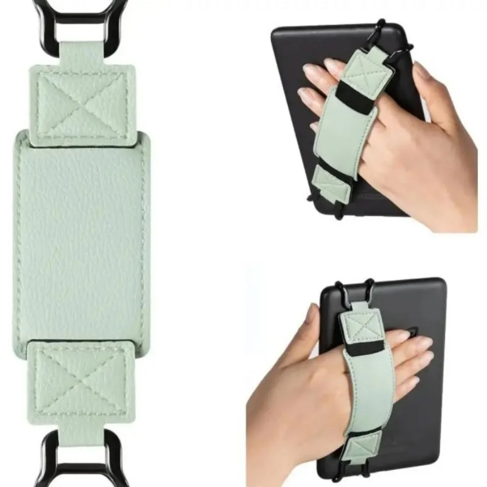 Universal Leather E‑Reader Hand Strap Holder Anti‑Drop Grip Sleeve Elastic Belt for 6‑7Inch E‑Book Reader Tablet for Kindle Kobo