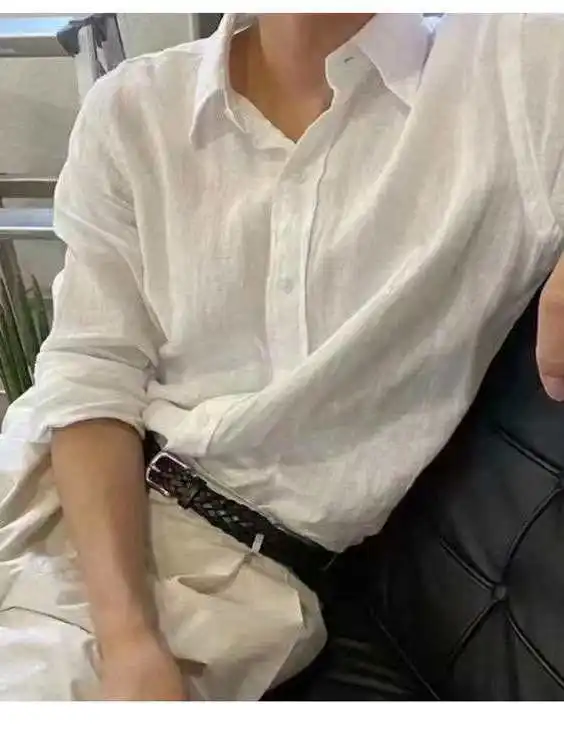 

Классическая женская свободная льняная рубашка с вышивкой пони, тонкая, с длинным рукавом, весенняя модная женская рубашка