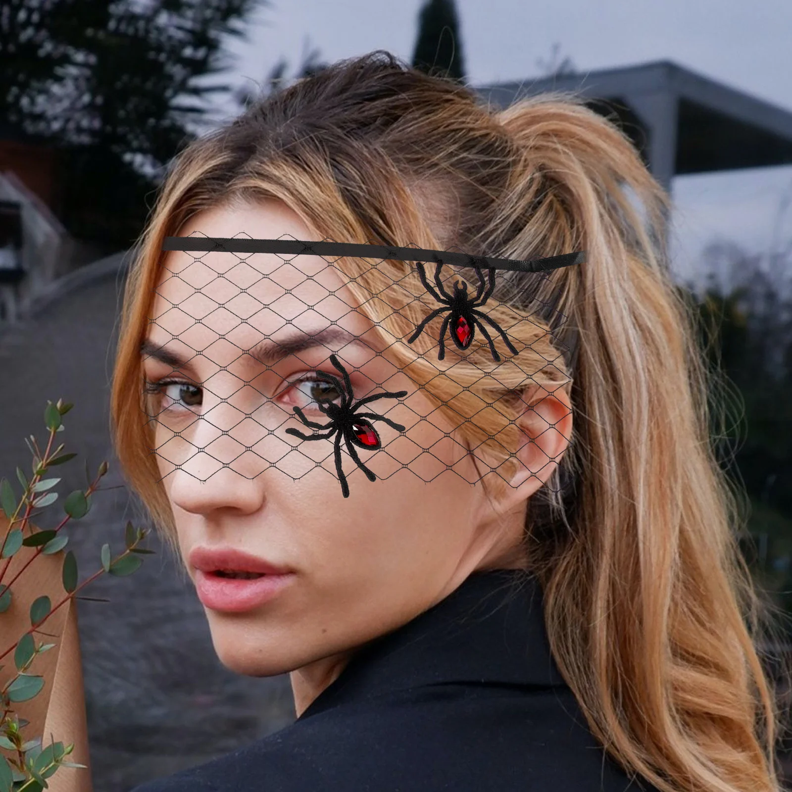 

Spider Princess Mask Halloween Masks for Women Fun Masquerade Resin Drill Unique Veil Women's Costume