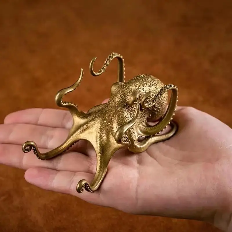 Octopus Phone Stand Octopus Desktop Decoration Gold Octopus Lazy Phone Stand Decorative Figurines Accessoires Miniatures