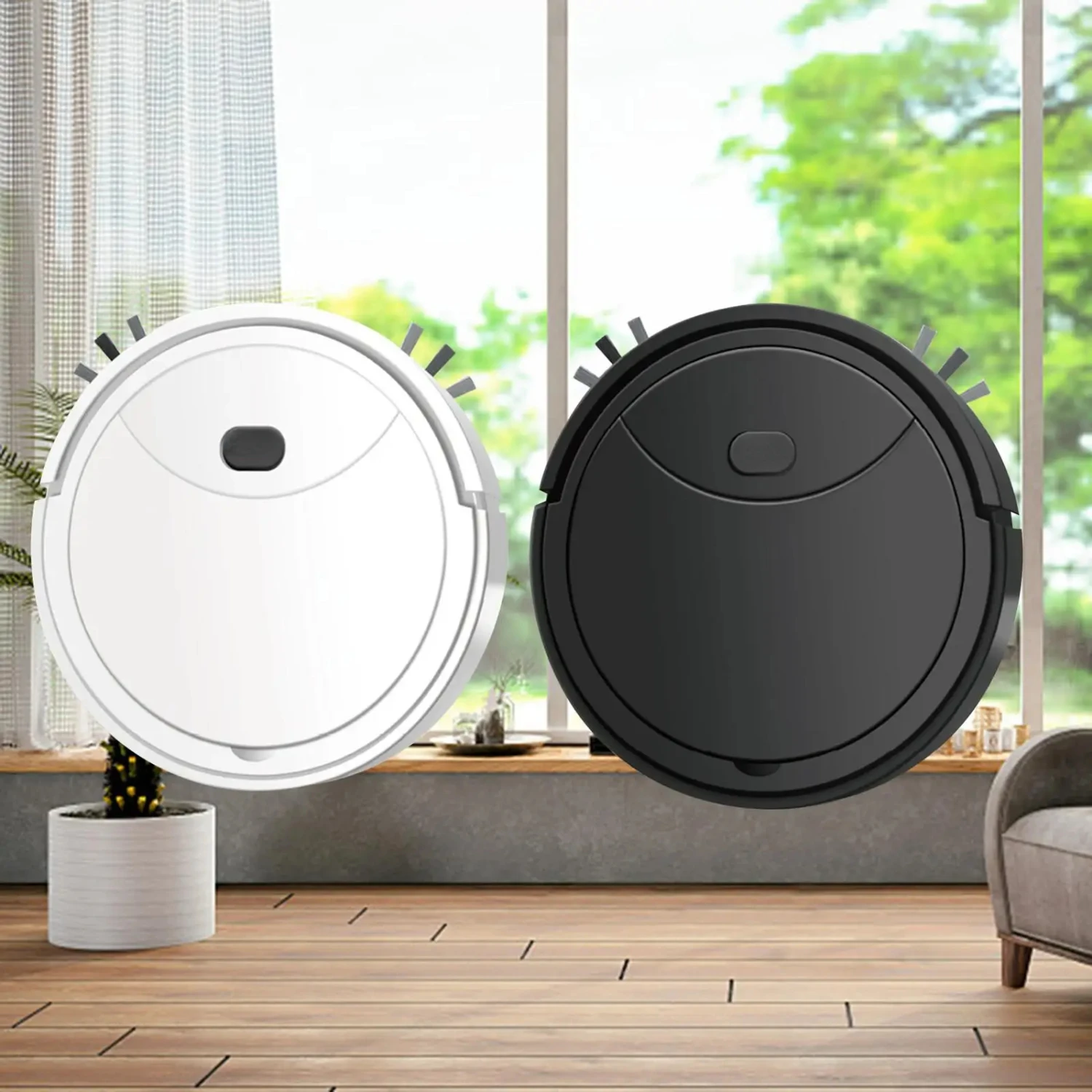 Robot Vacuum Cleaner  Sweeper 90 Mins Runtime Strong Suction Quiet 3 in 1 Robotic Vacuum  Tile Floor