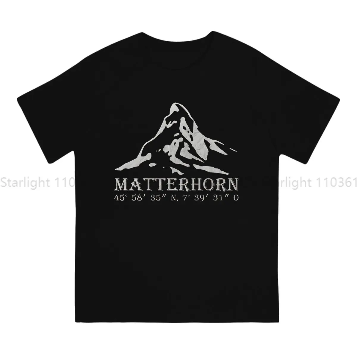 Mountain Climber TShirt Matterhorn Alps GPS Switzerland Elegant T Shirt Leisure Men Clothes New Design