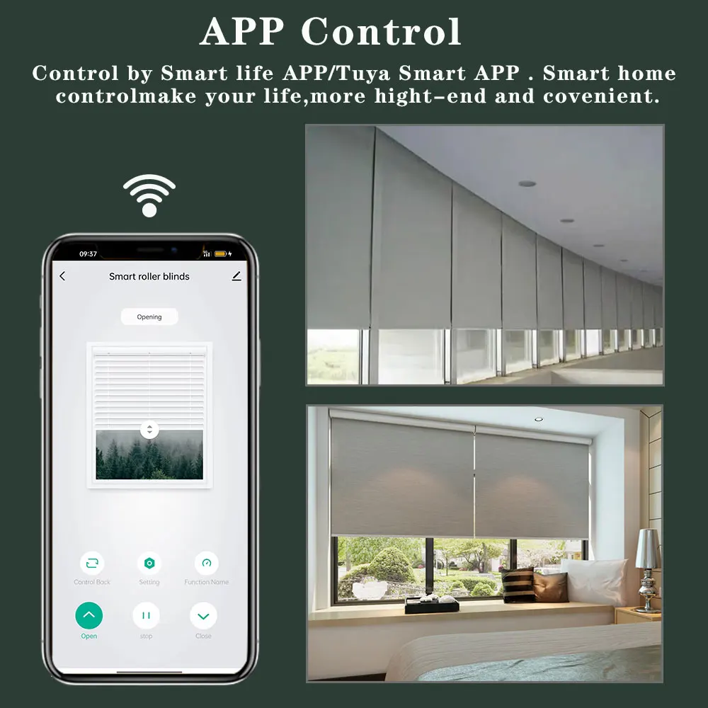 LifeLibero-Motor de persiana enrollable para cortinas, dispositivo eléctrico automático con Wifi, compatible con Alexa, Tuya, tubo de aluminio de 37