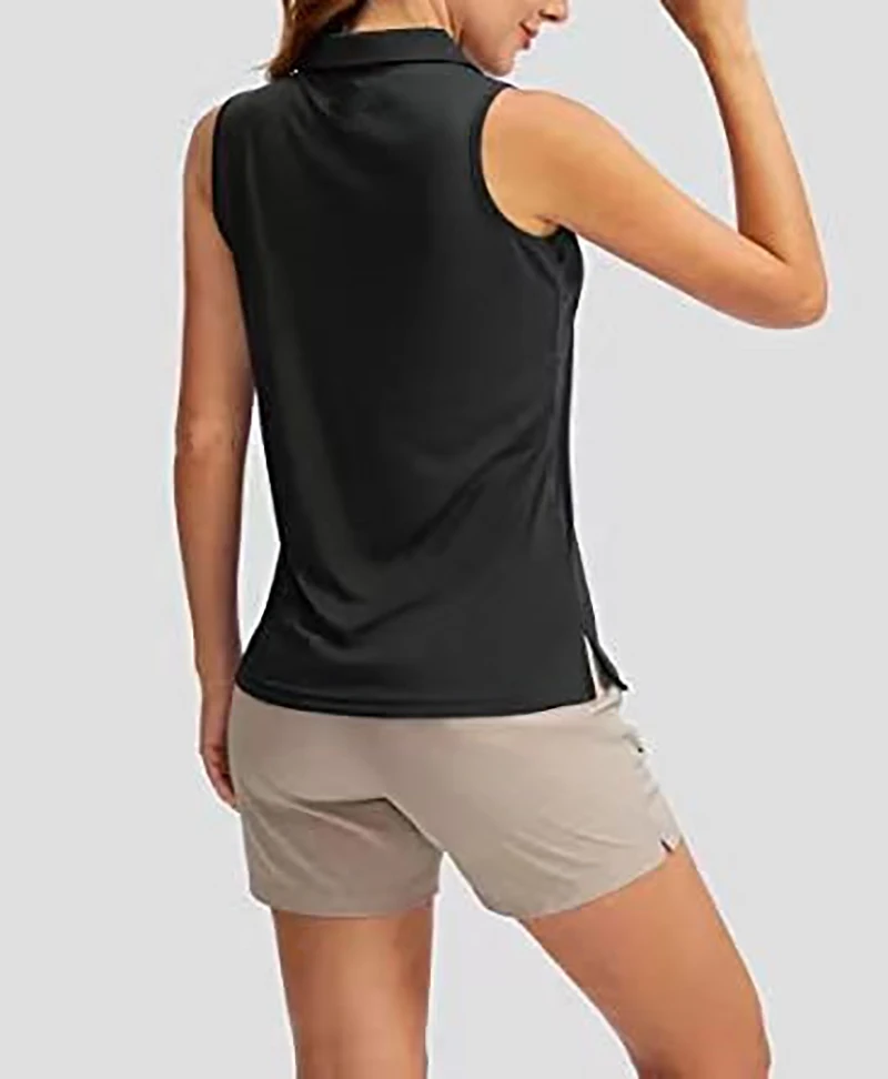 Sean Tsing® Golf Tennis Polo T-Shirts Women Sleeveless Turn-down Collar Breathable Sport Vest Badminton Workout Active Tank Tops