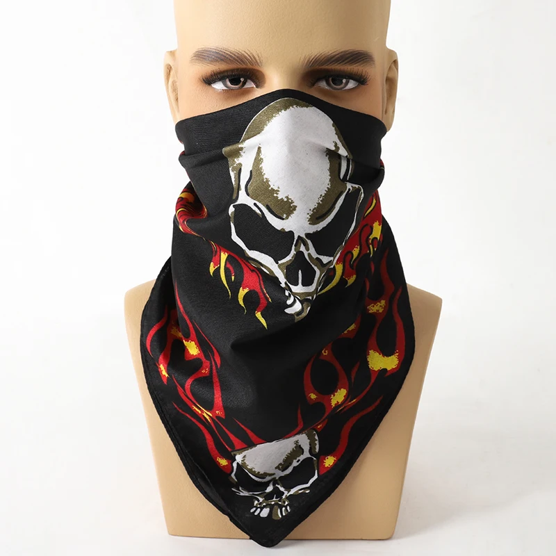 Unisex Men Women Leopard Print Cotton Bandana Hairband Mens Biker Sports Headwear Wrist Hairwrap Head Wrap Scarf Paisley