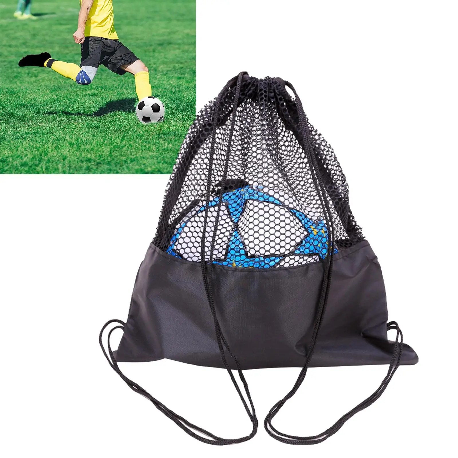 Drawstring Backpack Lightweight Day Pack Tear Resistant Basketball Shoulder Bag for Marathons Soccer Volleyball Traveling Dance
