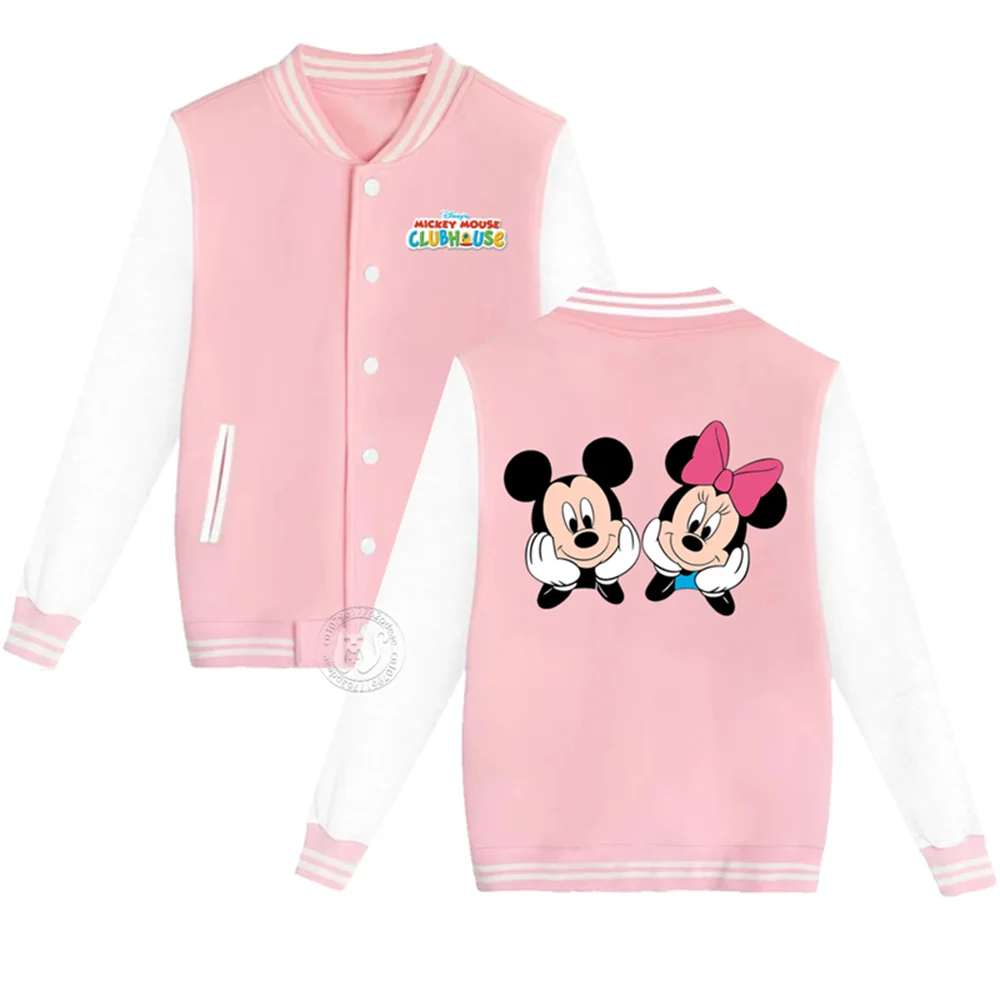 

Kids Disney Fall/Winter Cute Mickey Minnie Print Boys & Girls Padded Warm Coat Youth casual baseball uniform