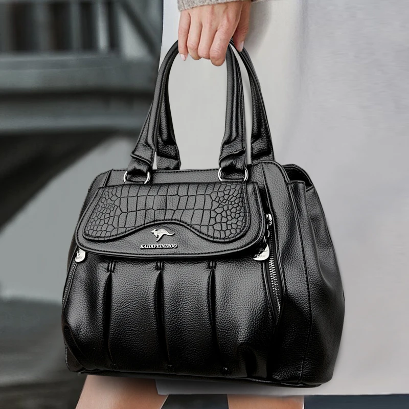 

2024 Luxury Female Shoulder Bag Large Capacity Crossbody Bags Soft Leather Women Bag Branded Designer Ladies Handbags Purses Sac