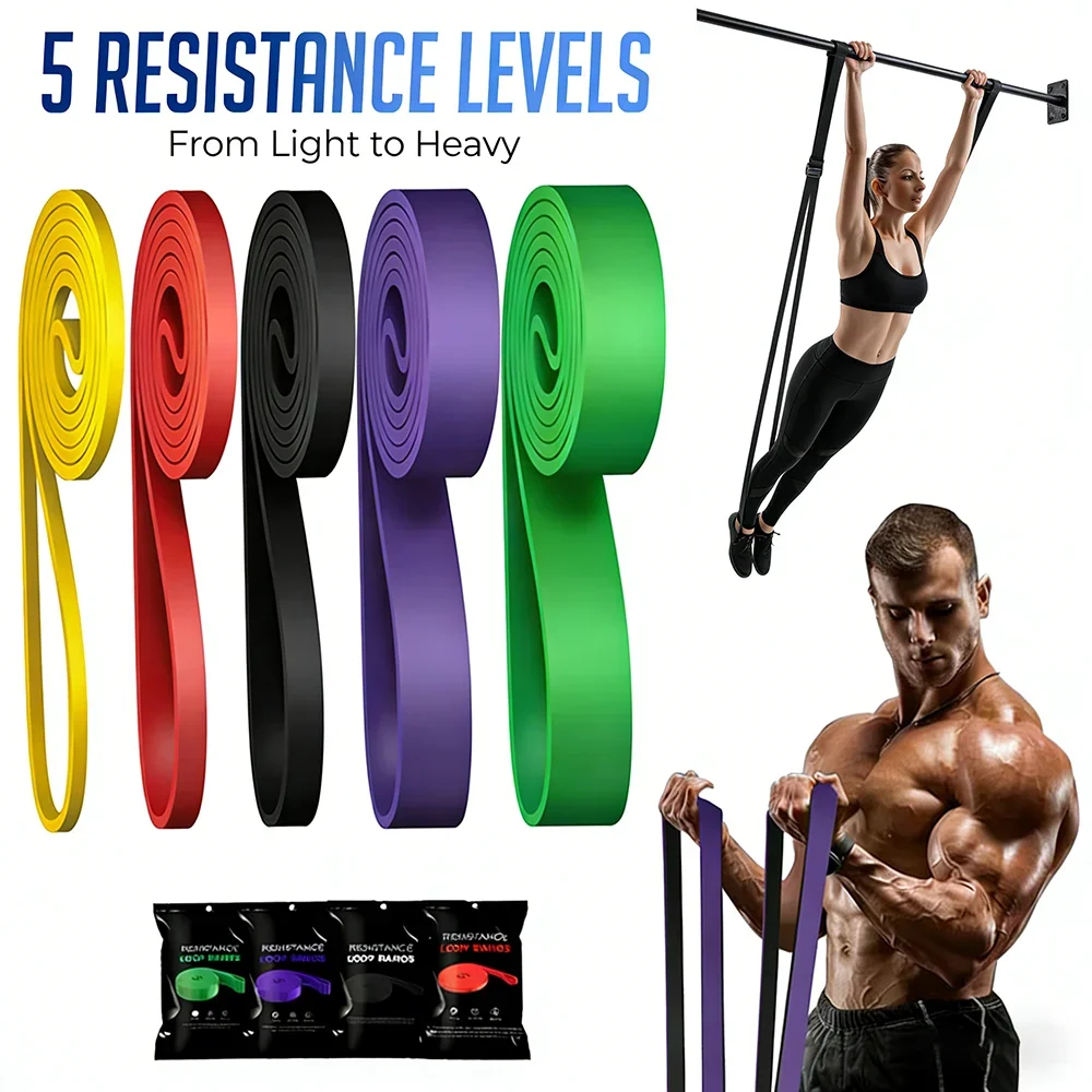 Ensemble de bandes de résistance robustes à 7 niveaux pour l'entraînement d'agilité, le yoga, le Pilates, l'entraînement à domicile, accessoires de fitness en caoutchouc