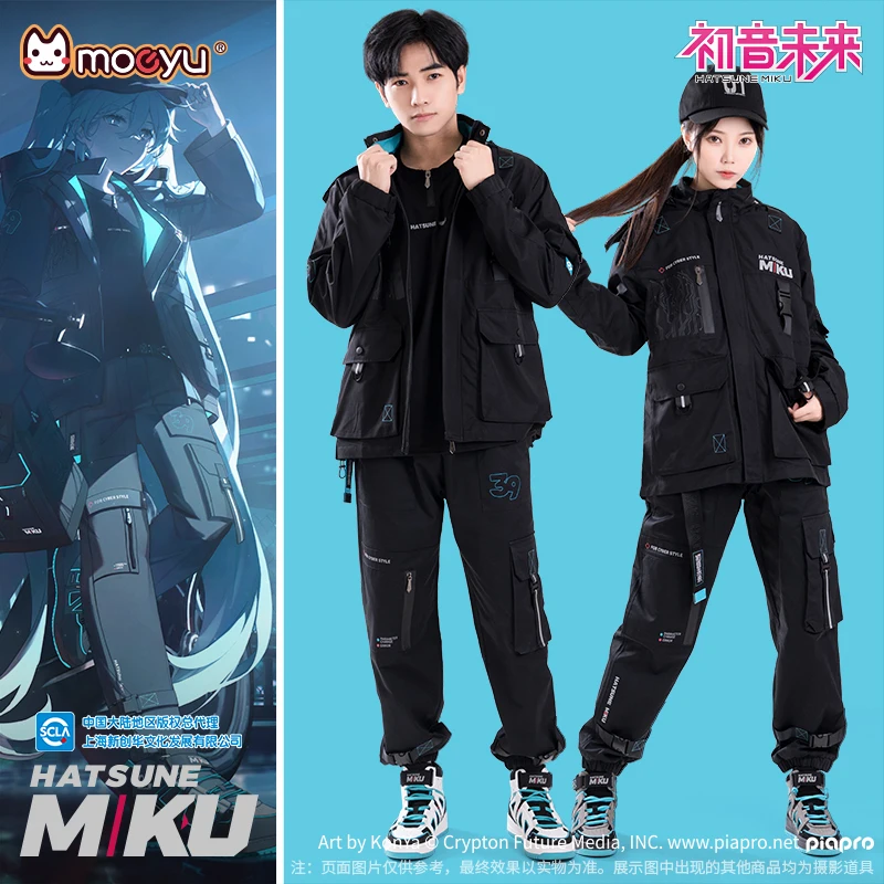 Moeyu-abrigo de Anime Vocaloid, chaqueta de Cosplay de Hatsune Miku, gabardina, ropa informal para hombre y mujer, chaquetas con cremallera para exteriores, ropa deportiva