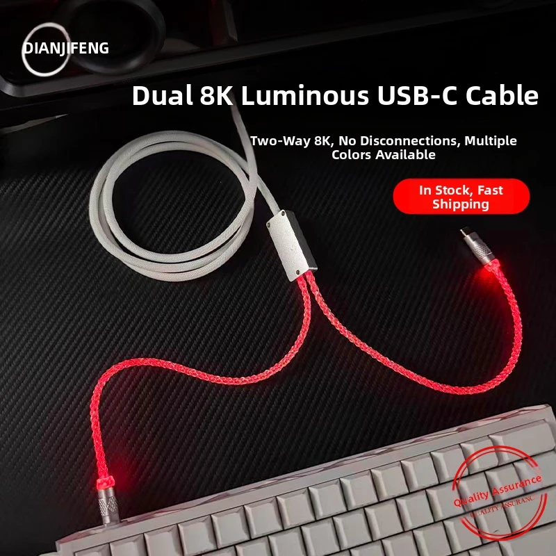 Custom 8k1to 2 Rgb Aviator Keyboard Cable  Nylon Fishnet Braided Data Wire For Magnetic Switch Mechanical Gaming Keyboard