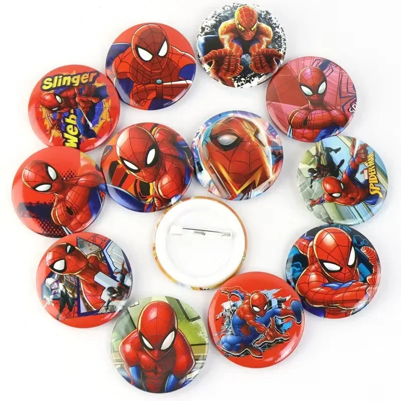 Marvel Spider Man Brooch Anime Figures Kid Cartoon Brooch Vogue Popular Cute Birthday Party Brooch Water Transfer Marvel Broochs