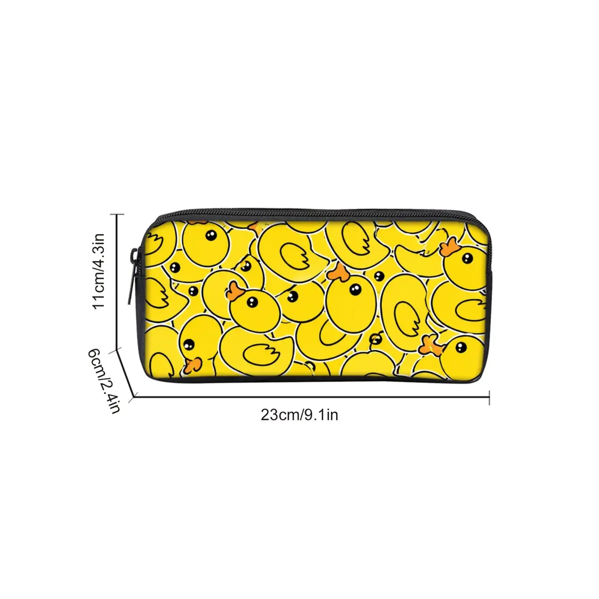Yellow Duckling Print Single Layered Pencil Case for Boy/Girls Best Gift Cartoon School Supplies Pencil Pouch for Children