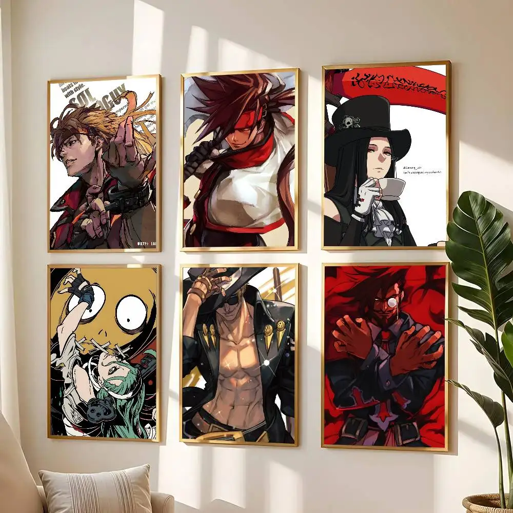 1 Stück G-Guilty Gear Anime-Poster, Aufkleber, Druck, wasserfest, Wandkunst für Wohnzimmer, Schlafzimmer, Heimdekoration