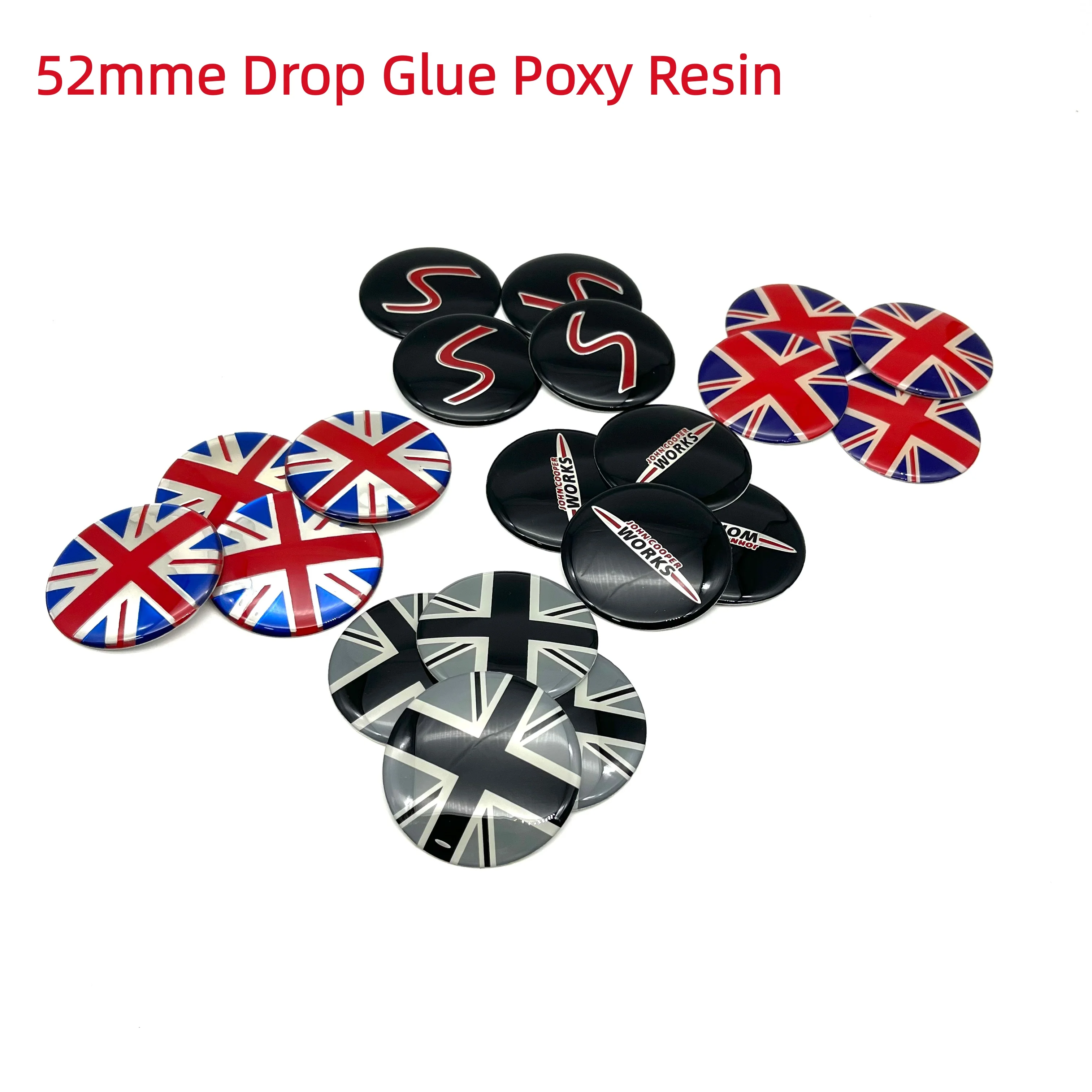4Pcs 52mm Letters JCW John Cooper Works Emblem Mini S Countryman 54mm Car Wheel Center Hub Cap Modiified Badge StickerAccessorie