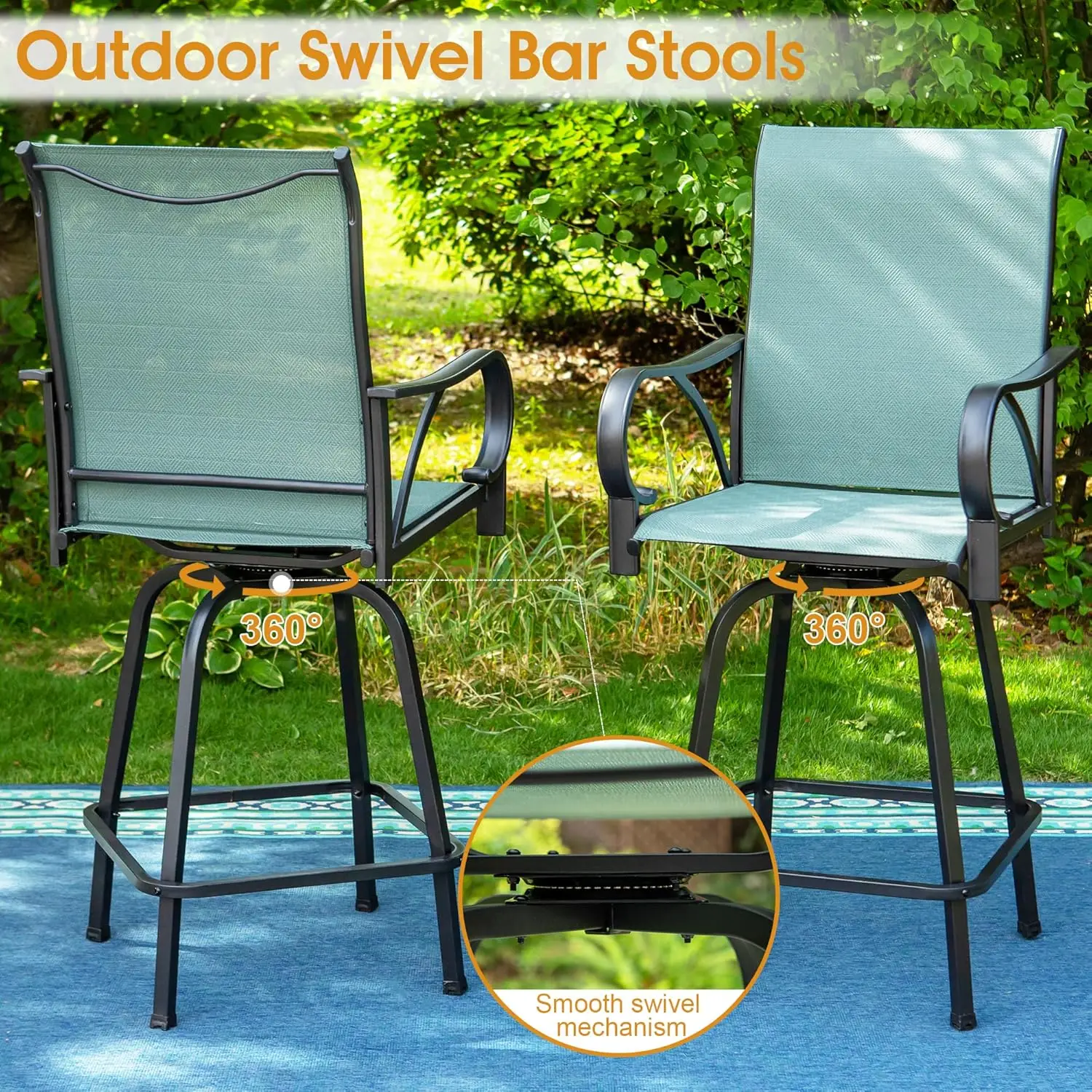 Outdoor Bar Set, Patio Dining Table and Table, for Garden, Pool, Yard and Terrace