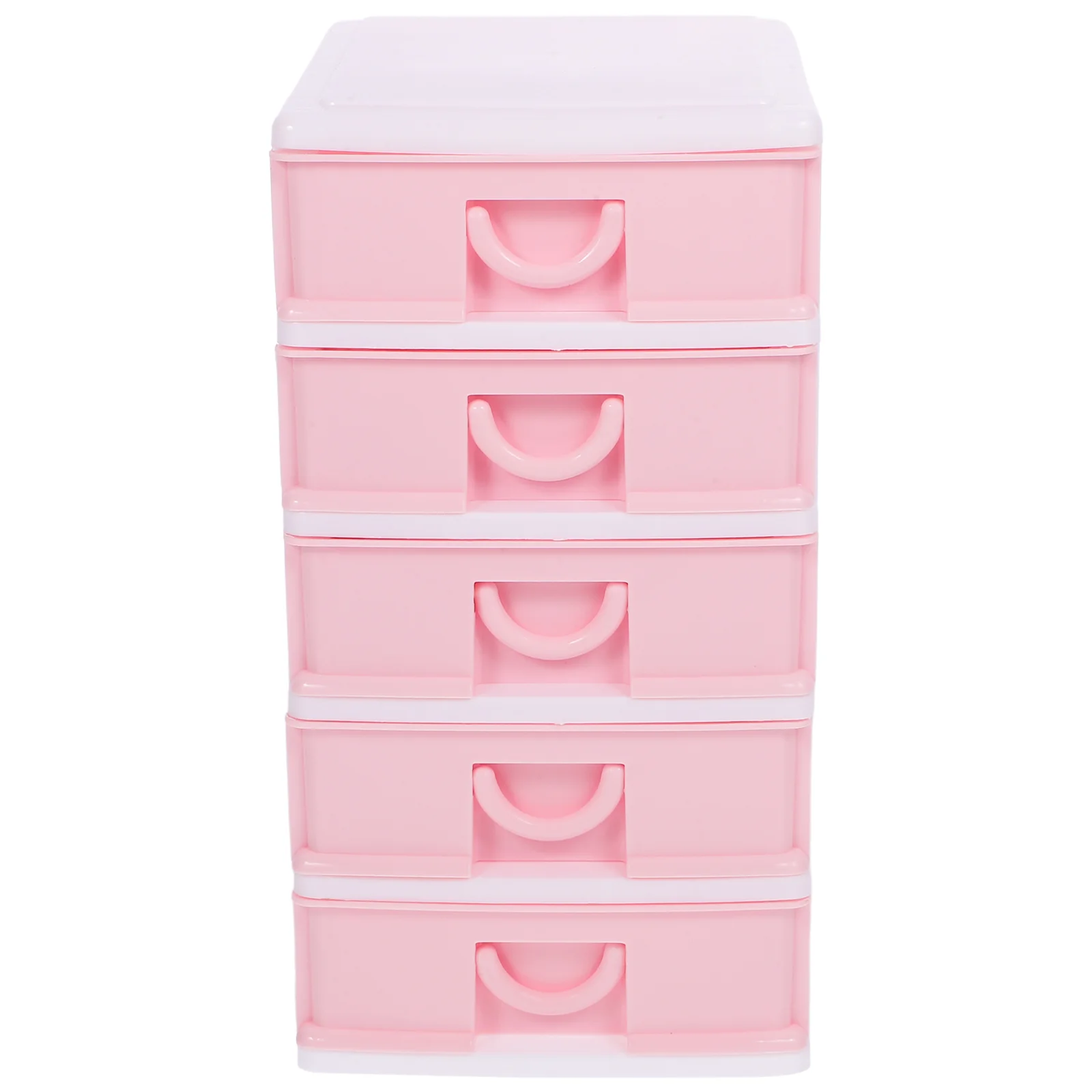 

Desk Organizer Storage Box Desktop Makeup Holder Drawer Small Cabinet with Drawers Stand Tabletop Pink Office