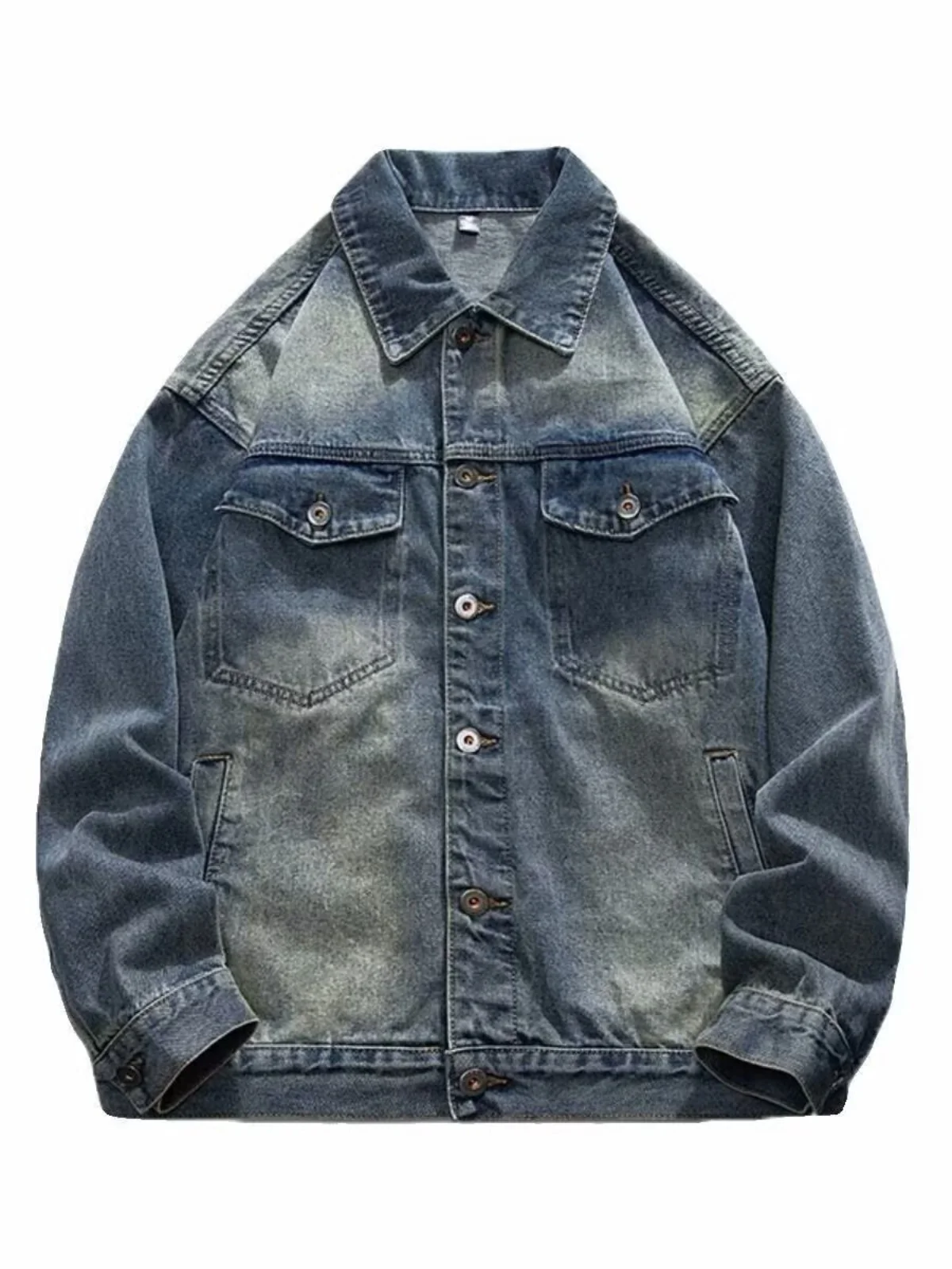 

American Retro Men's Denim Jaet Casual High Street Sle Loose Workwear Long Sve Coat Youth Culture Spring Autumn