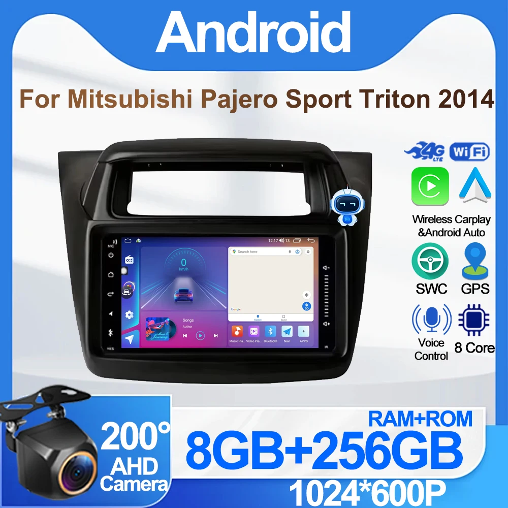 

7 Inch Car Android For Mitsubishi Pajero Sport Triton 2014 Android Auto Wireless Android Auto Carplay No 2din DVD Bluetooth DSP
