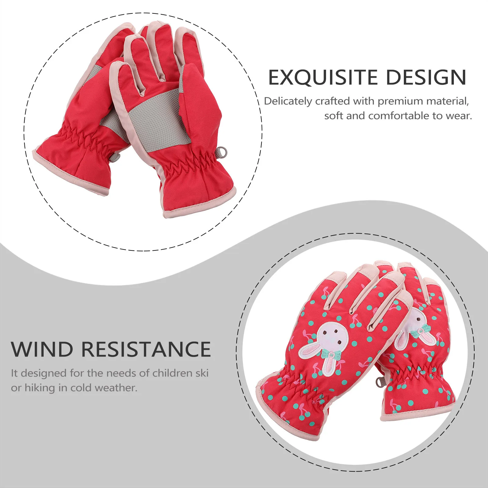 

1Pair Children Winter Warm Ski Gloves Water Resistant Windproof Adjustable Snow Mittens Child Ski Glove Winter Gloves