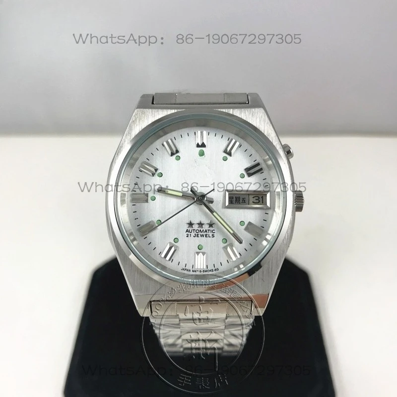 2026 جديد للجنسين المشرق ساعة ميكانيكية حزام الصلب للطي المشبك وظيفة كاملة سلسلة ساعات التوقيت العالمي 35 مللي متر #2