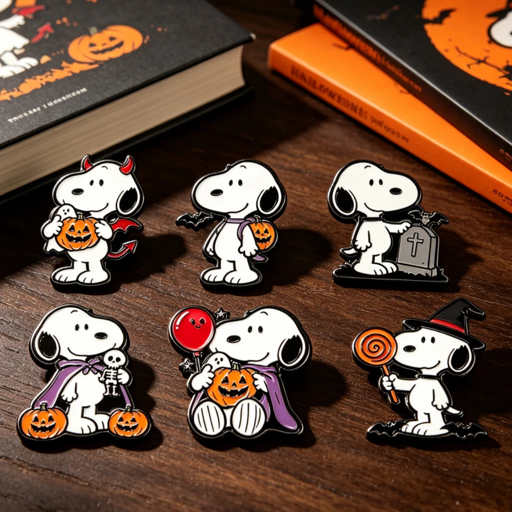 6 Stück Anime-Anstecknadeln, Cartoon-Emaille-Anstecknadeln, niedliche Abzeichen für bunte Rucksäcke, Rucksack-Anstecknadeln, modischer Schmuck, Halloween, Weihnachten – Detail 5