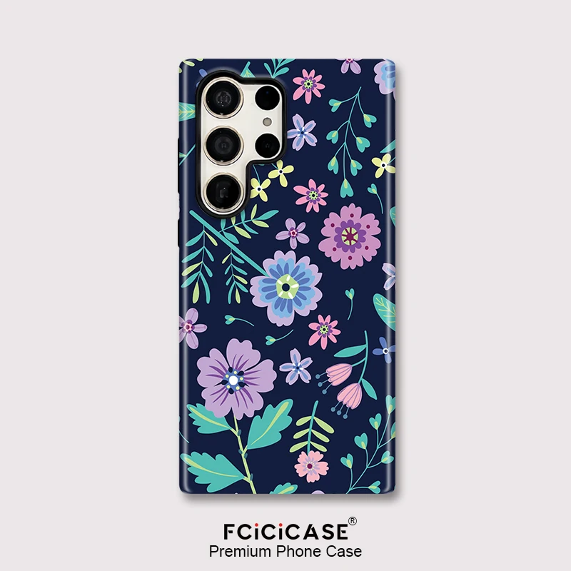 Fcicicase Flower Phone Case For Samsung Galaxy S23 Plus S20 FE S25 Ultra S24+ A56 A26 A36 A16 Dual Layer Shockproof Fundas