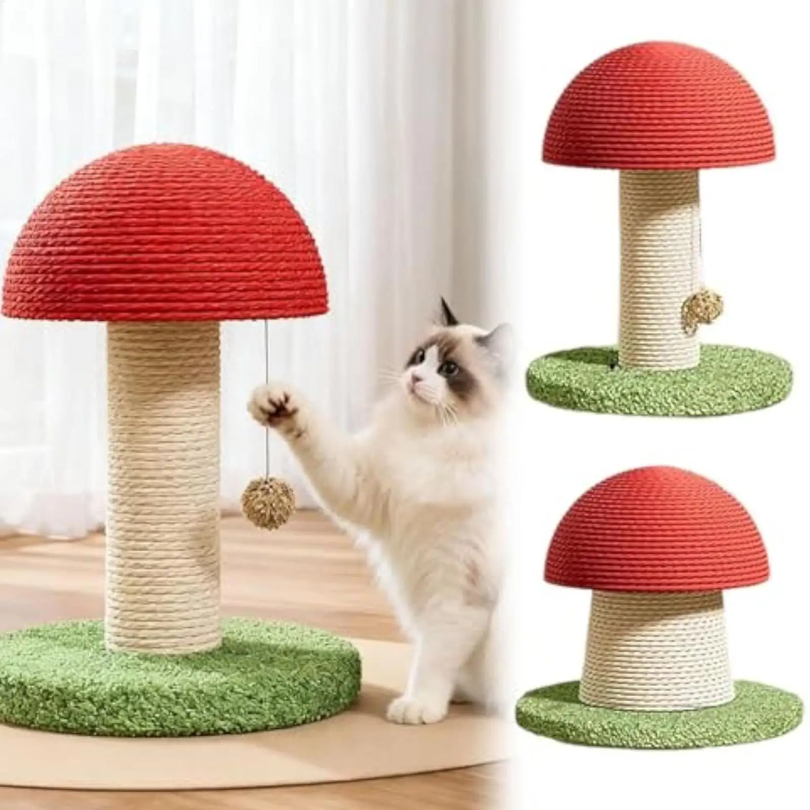 Kratzbaum für Katzen, Sisalpilz, moderner hoher Kratzbaum für Katzen, für Kätzchenübungen, geistige Stimulation, physikalisch