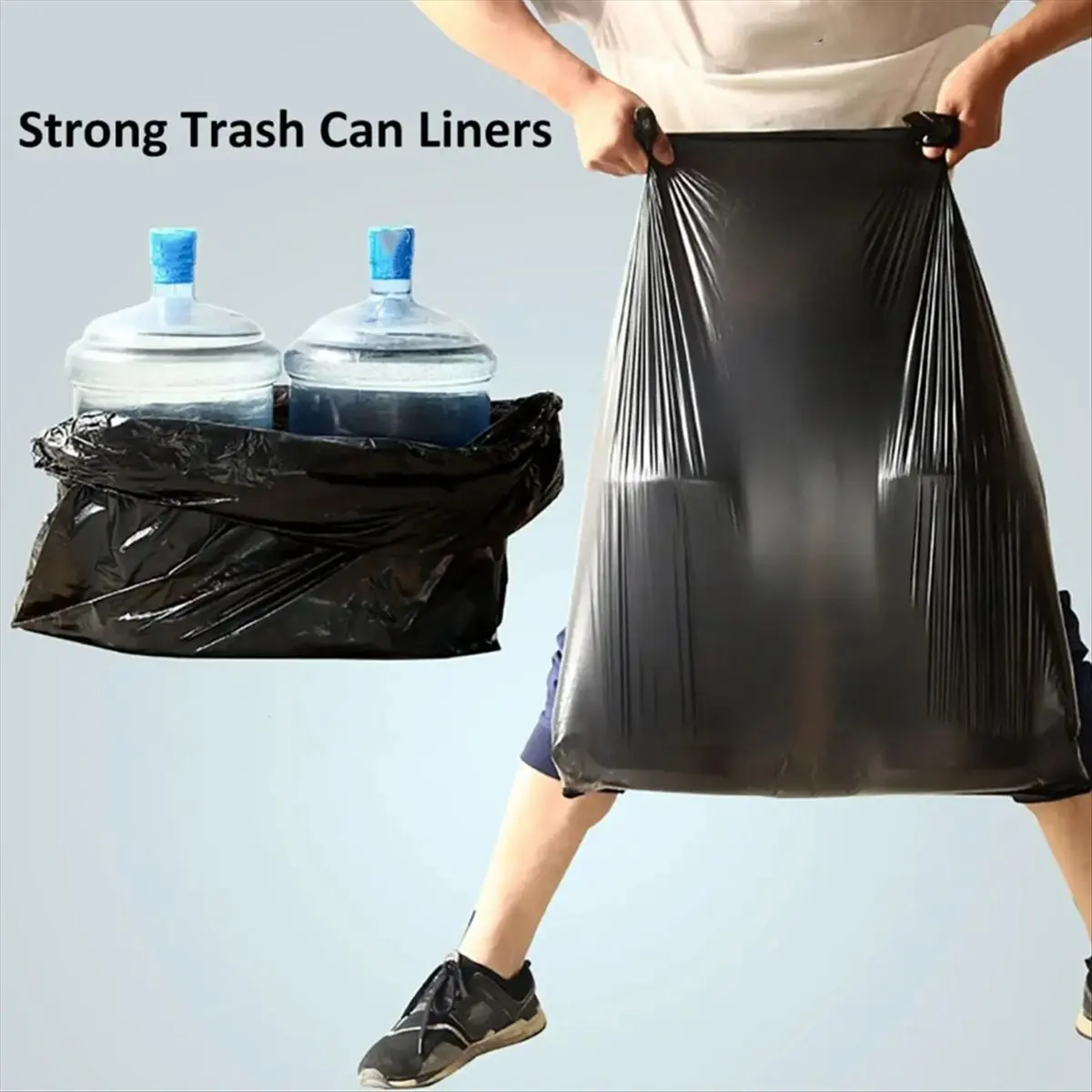 AT54 100pcs Property Management Garbage Bags Large Sanitation Garbage Bags Flat-Top, Thickened, Oversized Plastic Bags