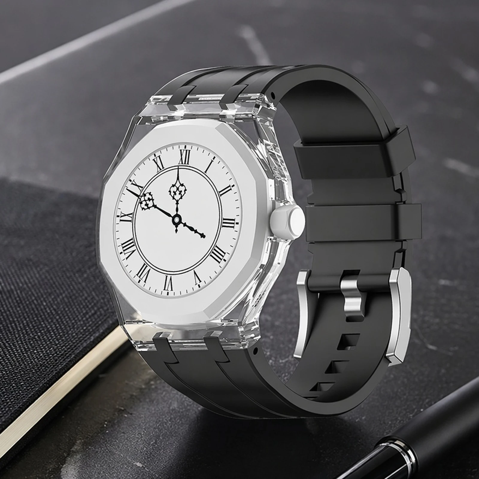 2In1 Case Strap Mod Kit For Swatch X Royal Pop Anti-Scratch Case & Strap Set Integrated Watch Modification Kit Watch Accessories
