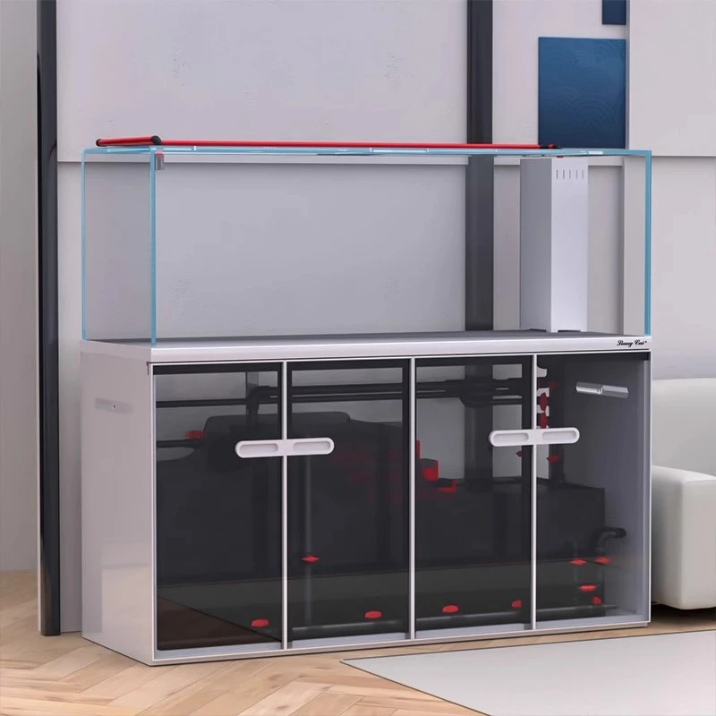 The new bottom filter of the fish tank, ultra-white glass, right-angle overflow, integrated pull bar,High Quality